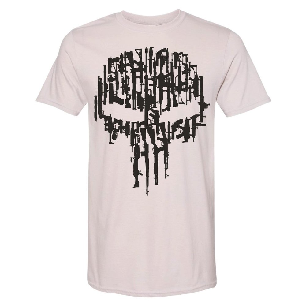 Punisher Gun Skull Ice Grey Shirt